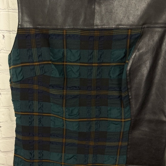 Bailey 44 Tartan Green Plaid Faux Leather Tank Size Medium - Picture 5 of 6